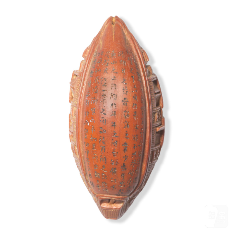 湛谷生 赤壁赋核雕八件及座五件 | A GROUP OF EIGHT 'ODE TO THE RED CLIFF' NUT CARVINGS AND FIVE STANDS - 图5